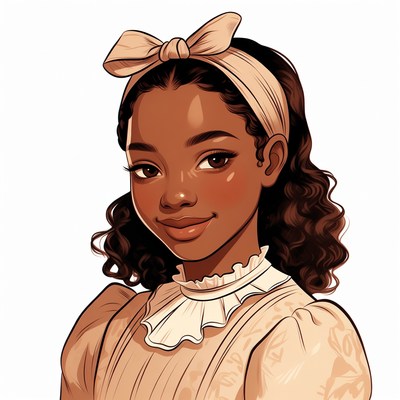 African-American girl with headband