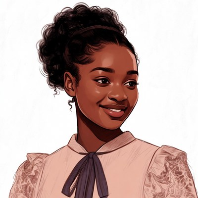 African-American woman with curly updo