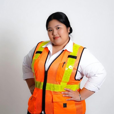 Asian woman in safety vest
