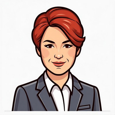 Cartoon woman in suit