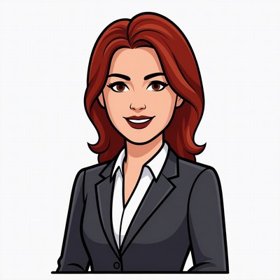 Redhead woman in business suit illustration