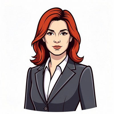 Redhead Woman in Suit Illustration