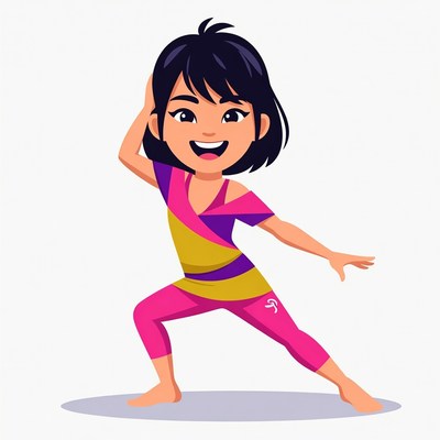 Asian girl doing yoga pose