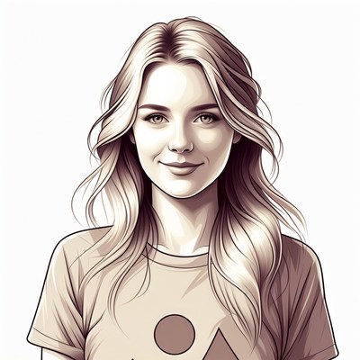 Blonde woman smiling portrait