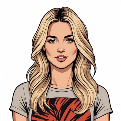 Blonde woman in Bengals t-shirt
