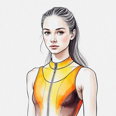 Woman in yellow zip-up top