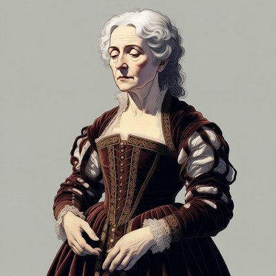Elderly woman in Renaissance dress