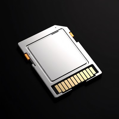 SD Memory Card on Black Background