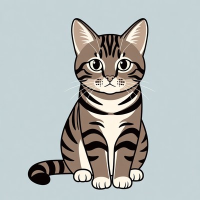 Cute tabby kitten illustration