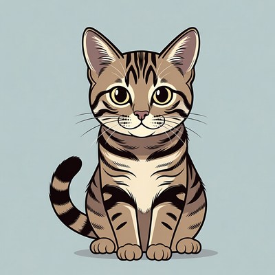 Cute tabby kitten illustration