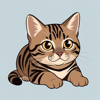 Cute tabby kitten illustration