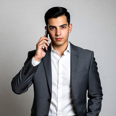 Young man talking on phone