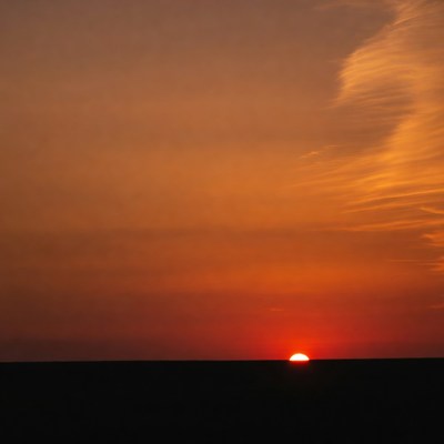 Vibrant Sunset Over Horizon