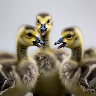 Group of Cute Goslings