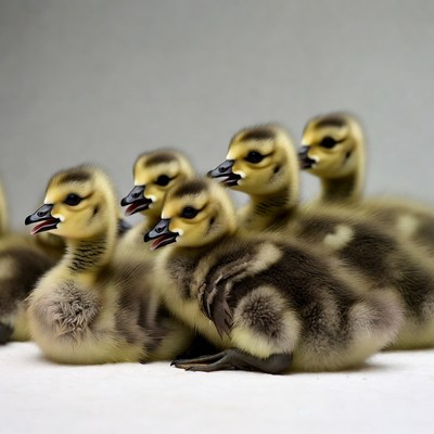 Group of Cute Goslings