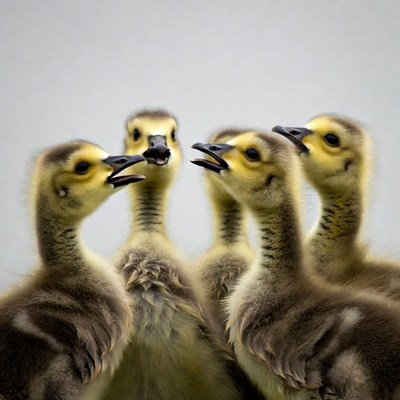Group of Cute Goslings