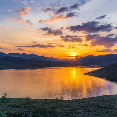 Sunset over Mountain Lake