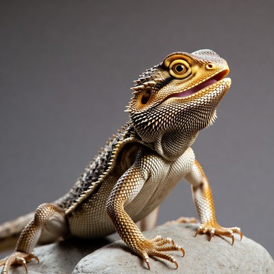 Bearded Dragon on Rock