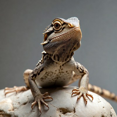 Bearded Dragon on Rock