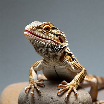 Bearded Dragon on Rock