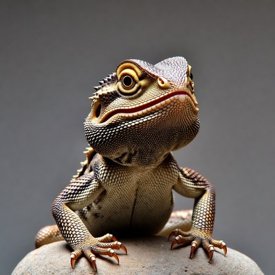 Bearded Dragon on Rock
