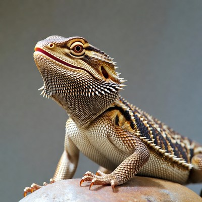 Bearded Dragon on Rock
