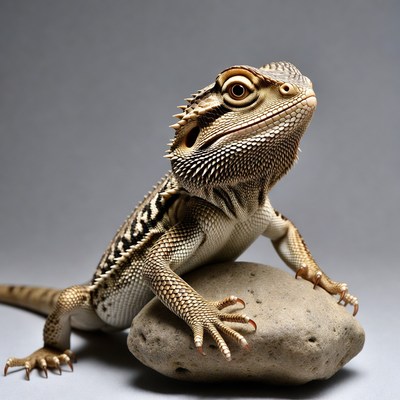 Bearded Dragon on Rock