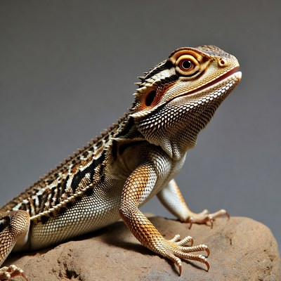 Bearded Dragon on Rock