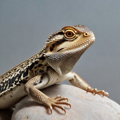 Bearded Dragon on Rock