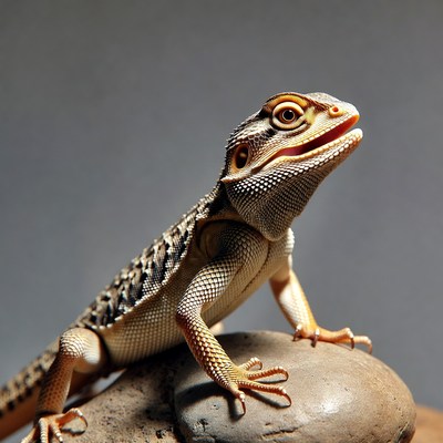 Bearded Dragon on Rock