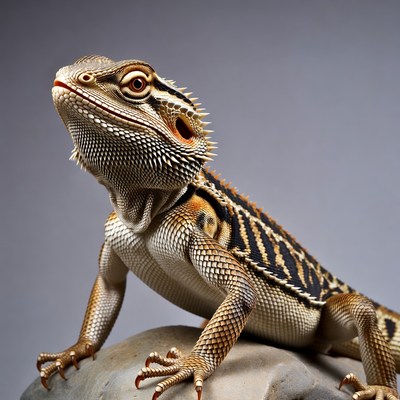 Bearded Dragon on Rock