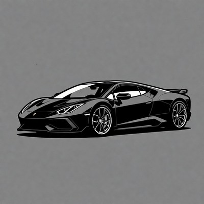 Black Lamborghini Huracan illustration