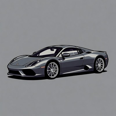 Gray Lamborghini Huracan illustration