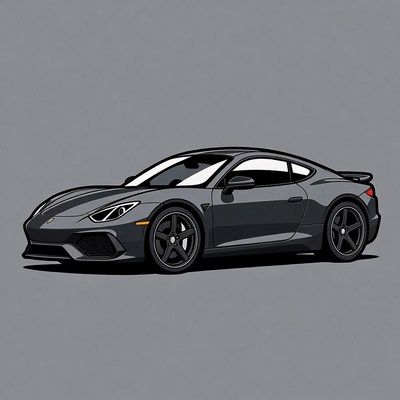 Gray Lamborghini Huracan illustration