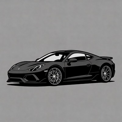 Black Sports Car Illustration