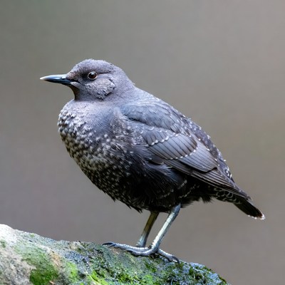 Grey Starling Perched on Rock