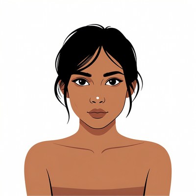 Asian woman portrait illustration