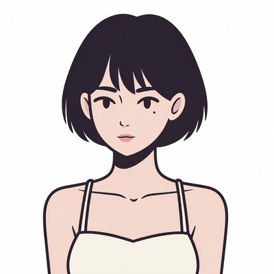 Anime girl with bob haircut