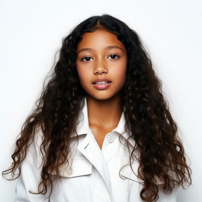 Young Black girl with curly hair