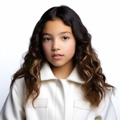 Young girl with curly hair