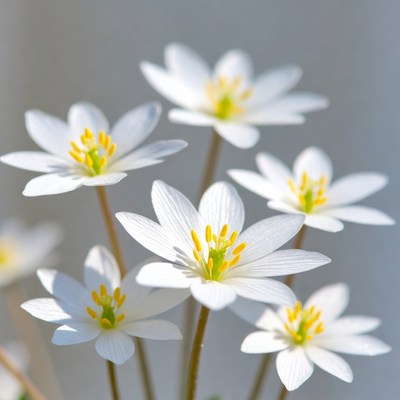 Cluster of White Anemone Flowers