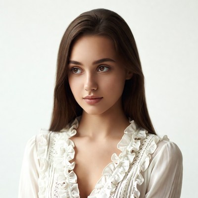 Beautiful woman in lace blouse