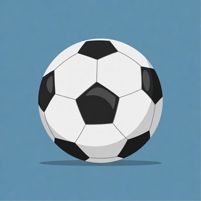 Soccer Ball on Blue Background
