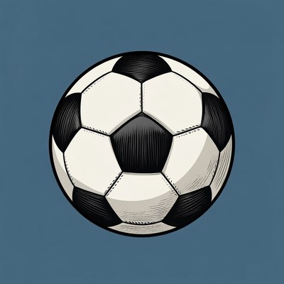 Black and white soccer ball illustration