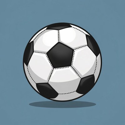 Soccer Ball on Blue Background
