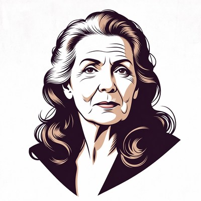 Elderly woman portrait illustration