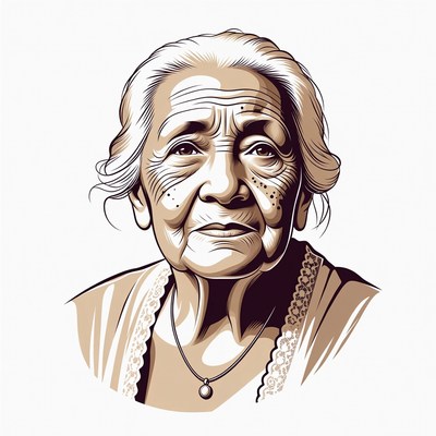 Elderly Asian woman portrait