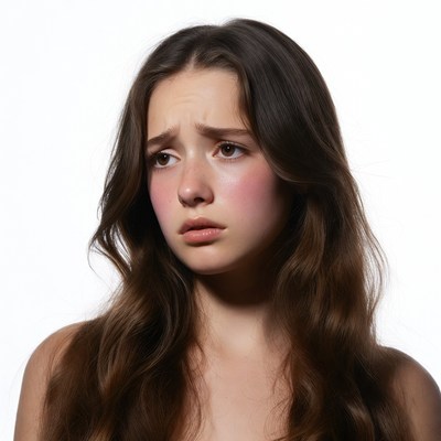 Young woman with sad expression