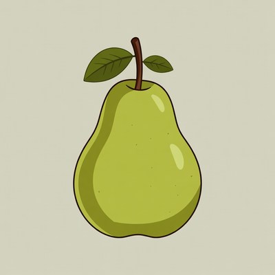 Green pear illustration