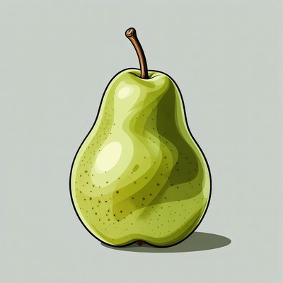 Green Pear Illustration